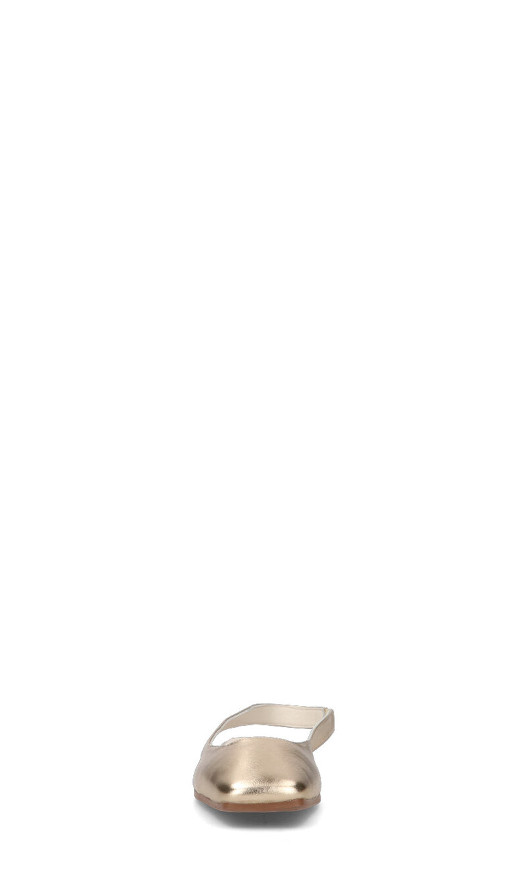 GLORIA SHOES Decollete donna oro in pelle