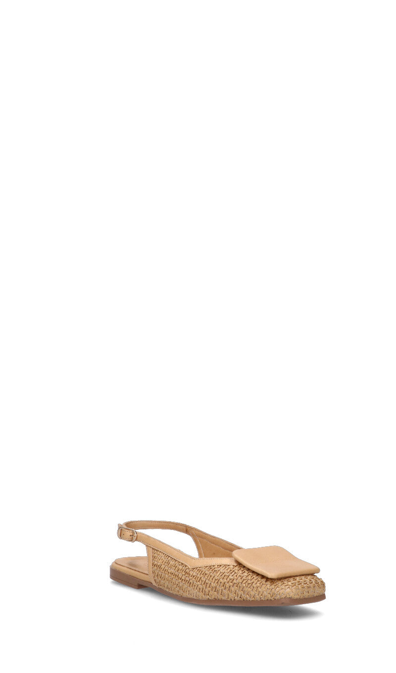 GLORIA SHOES Decollete donna beige in pelle