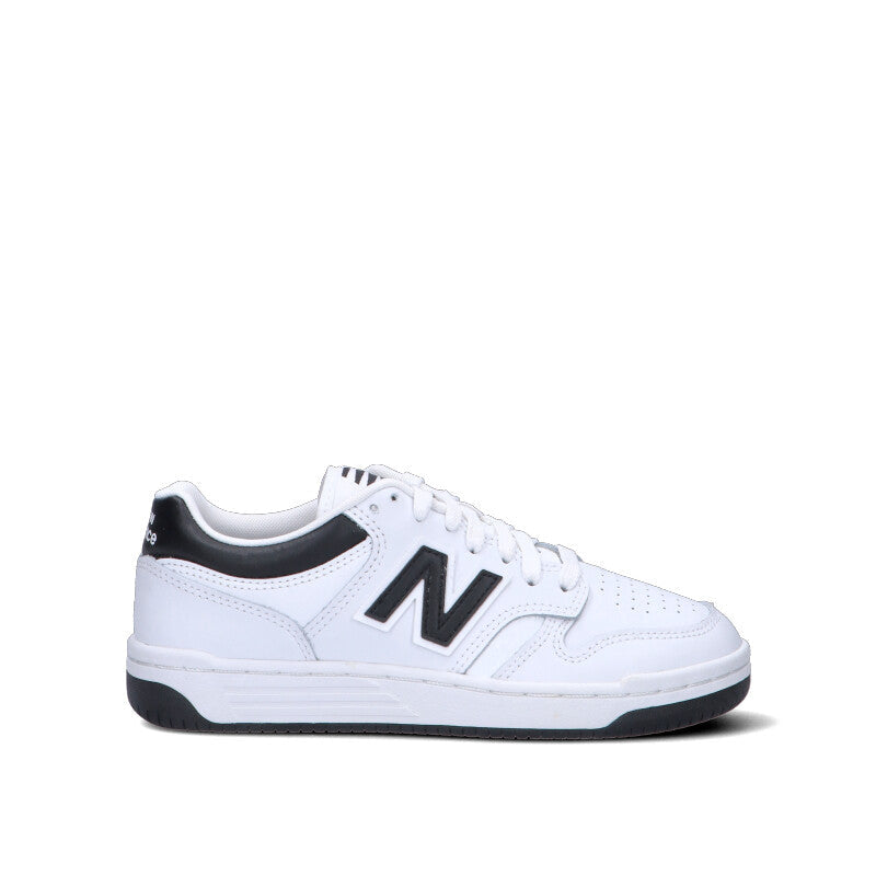 NEW BALANCE Sneaker ragazzo bianca/nera in pelle