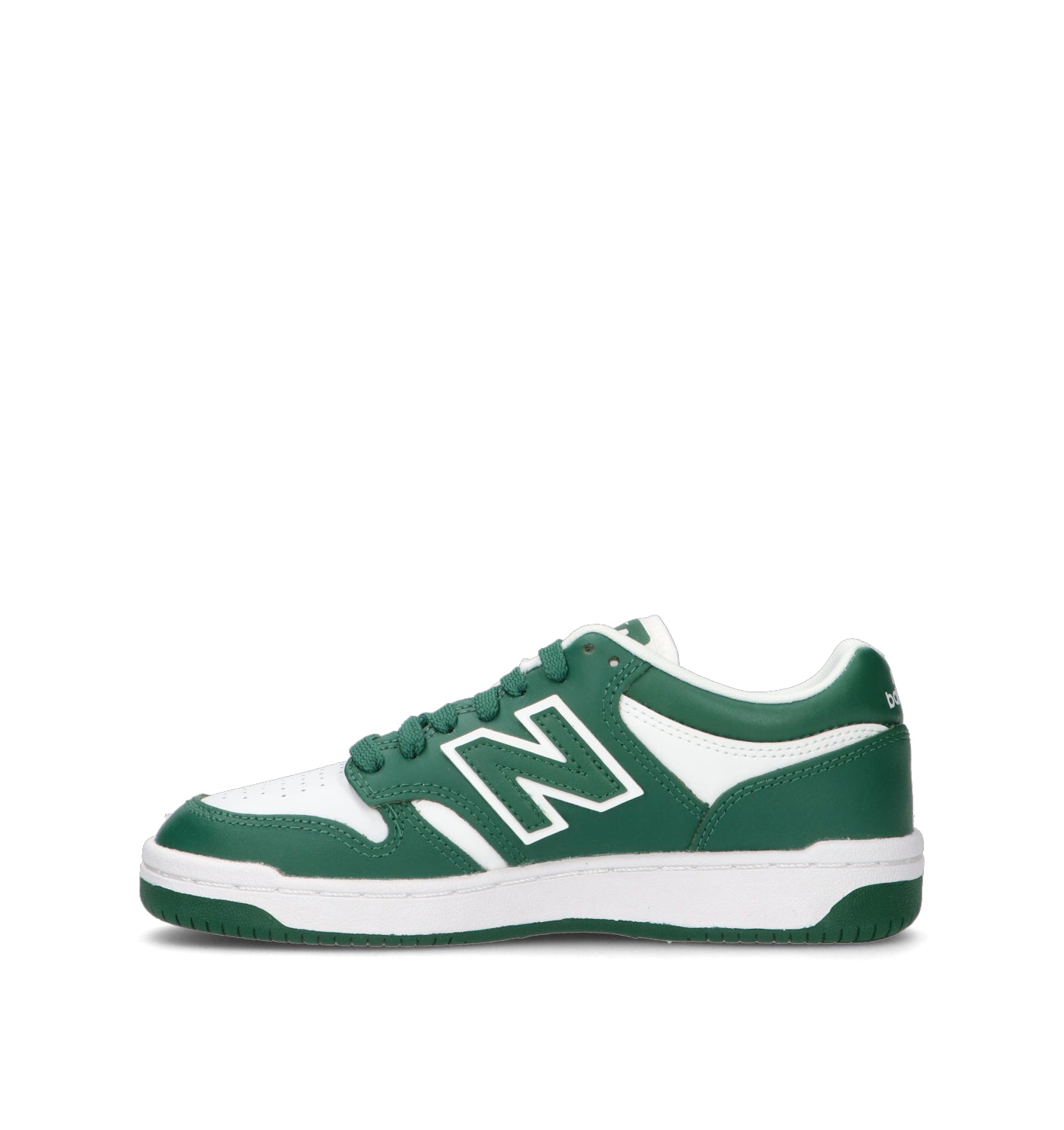 NEW BALANCE 480 Sneaker ragazzo verde/bianca in pelle