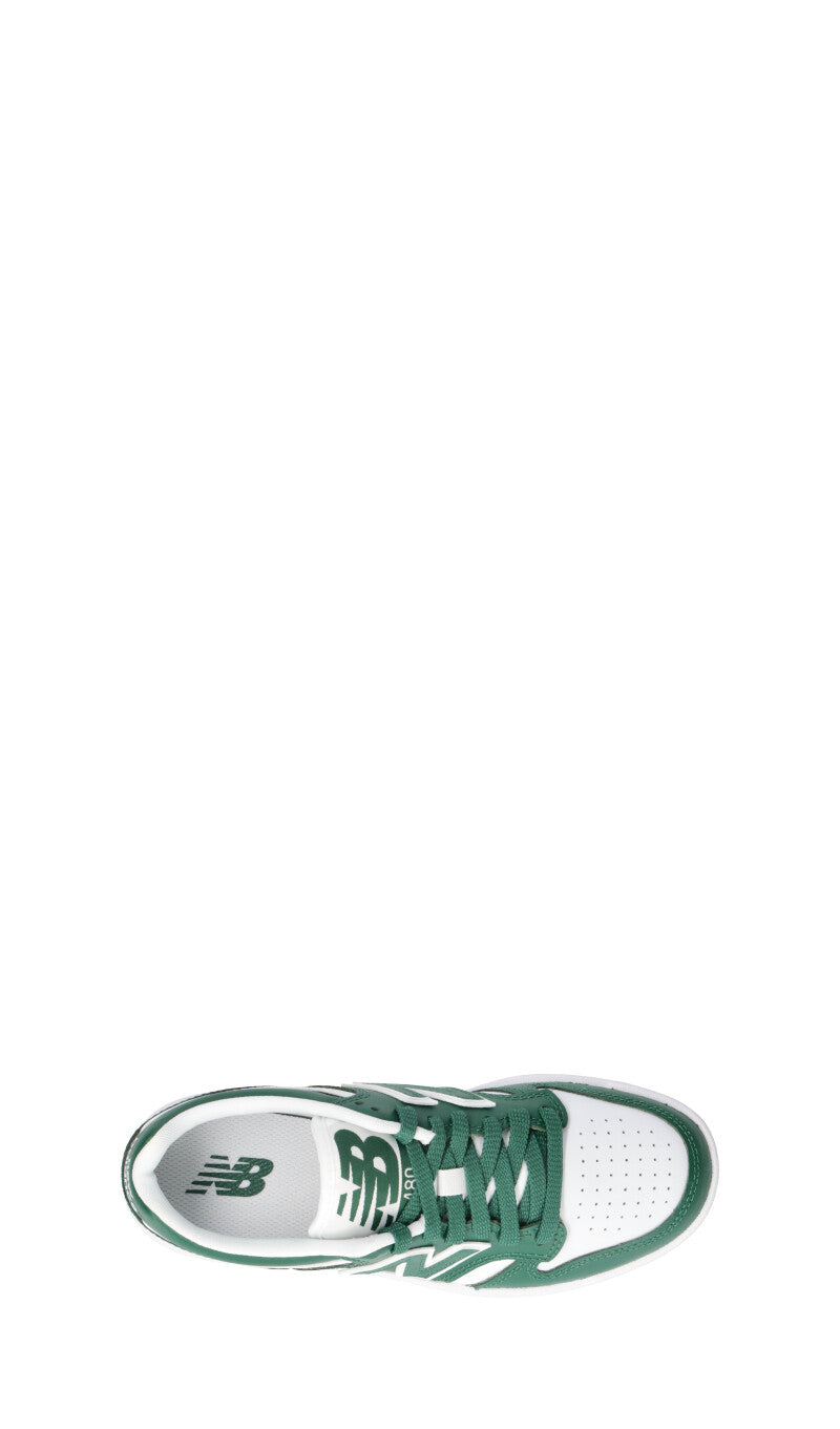 NEW BALANCE 480 Sneaker ragazzo verde/bianca in pelle