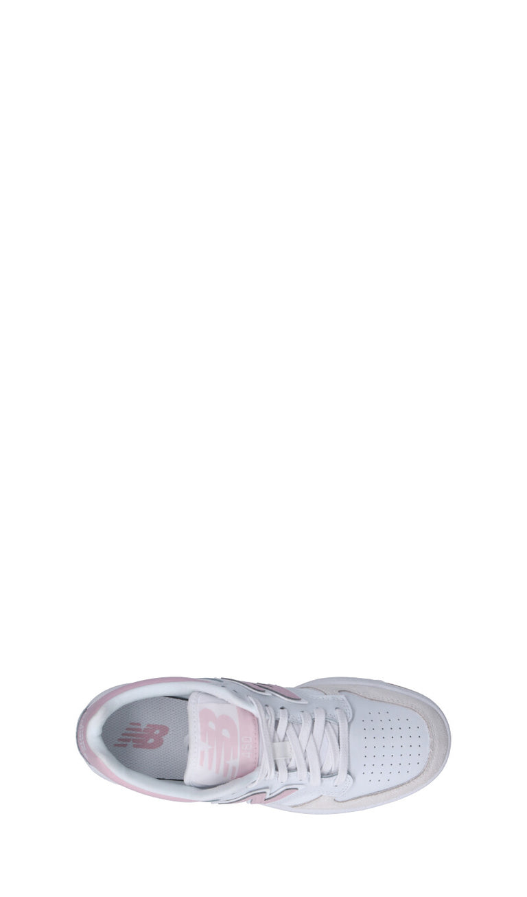 NEW BALANCE - 480 Sneaker ragazza bianca/rosa in pelle