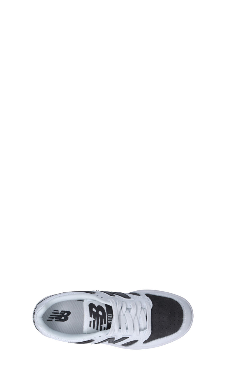 NEW BALANCE 480 Sneaker ragazzo/a bianca/nera in pelle