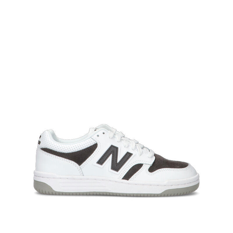 NEW BALANCE 480 Sneaker ragazzo/a bianca/nera in pelle