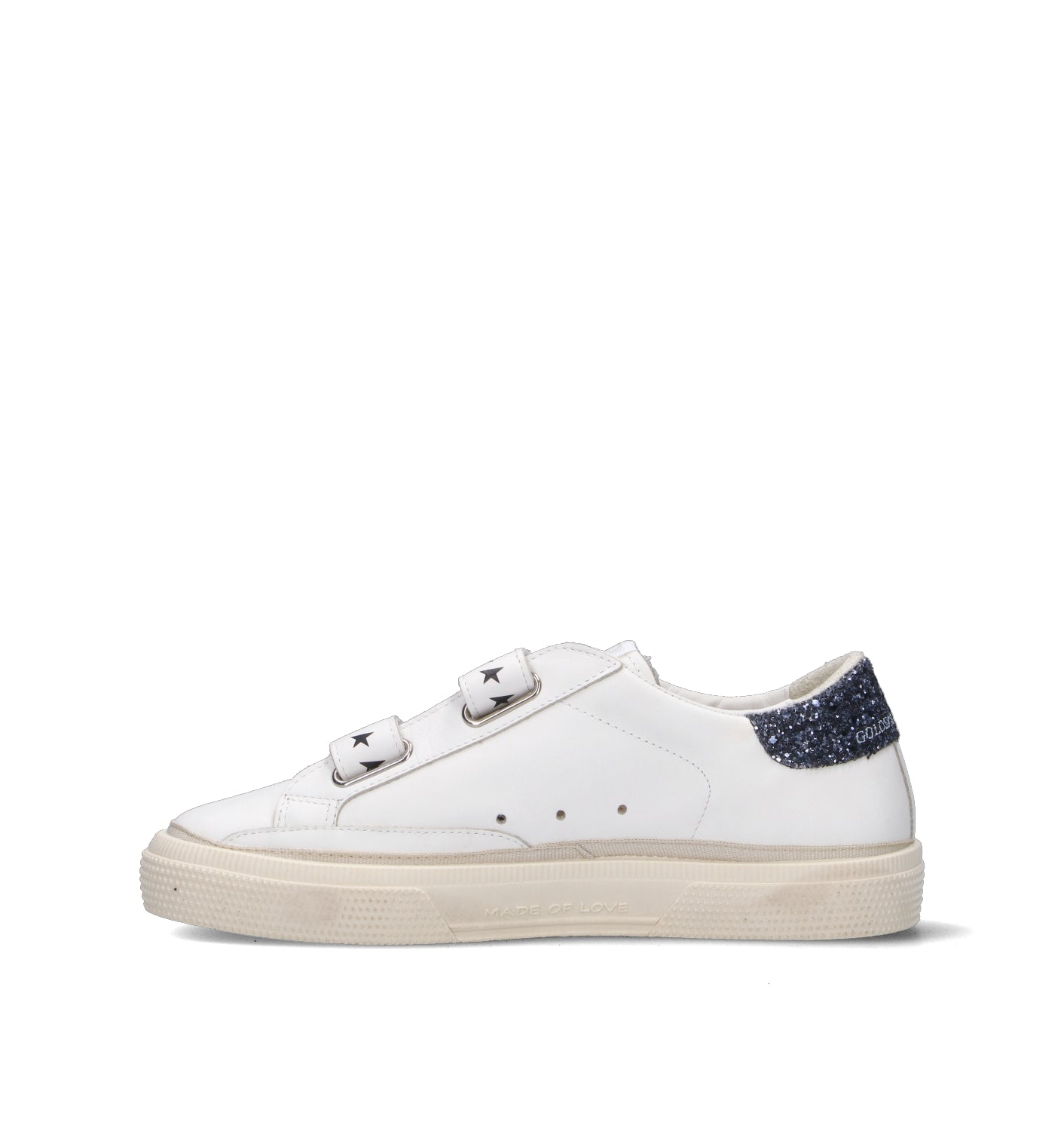 GOLDEN GOOSE MAY SCHOOL Sneaker ragazzi bianca in pelle