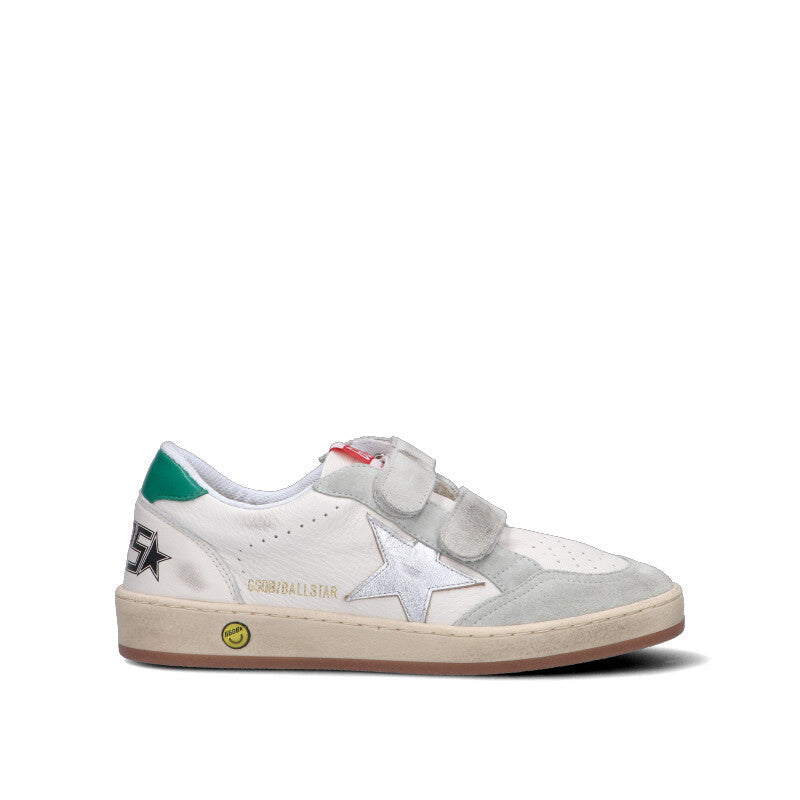 GOLDEN GOOSE - BALL STAR STRAP Sneaker ragazzo bianca in pelle