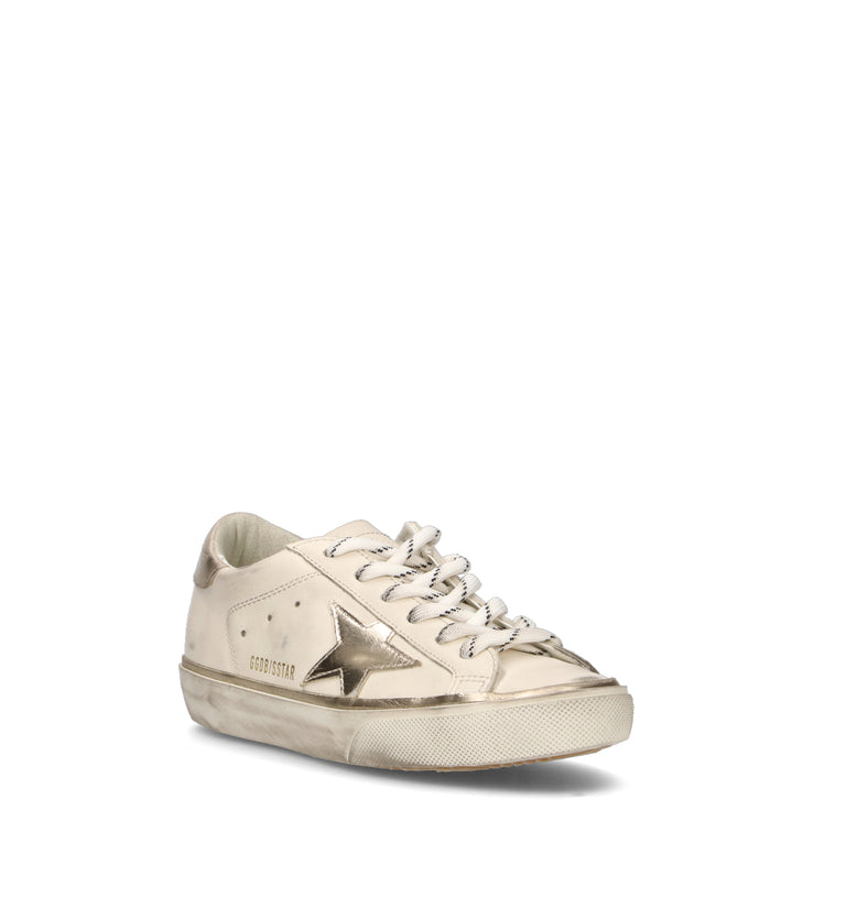 GOLDEN GOOSE SUPER STAR CLASSIC WITH LIST Sneaker donna bianca/argento in pelle