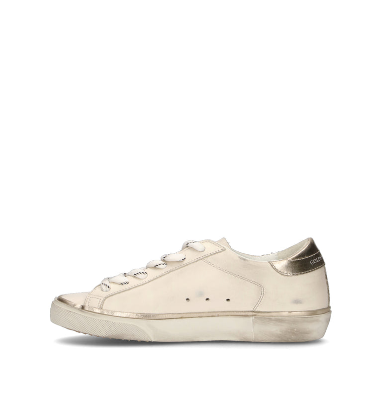 GOLDEN GOOSE SUPER STAR CLASSIC WITH LIST Sneaker donna bianca/argento in pelle