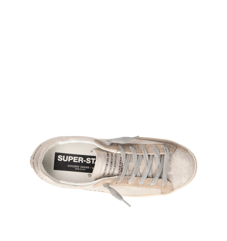 GOLDEN GOOSE SUPER-STAR SKATE Sneaker donna beige in pelle