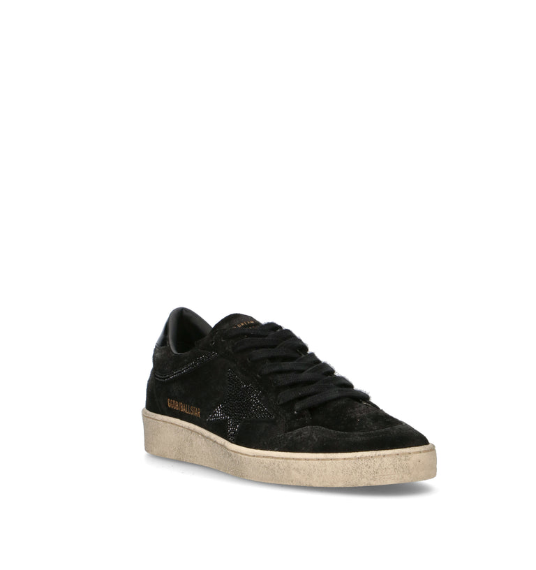 GOLDEN GOOSE BALL STAR Sneaker donna nera con swarovski