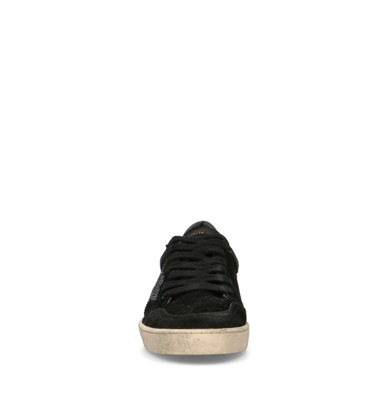 GOLDEN GOOSE BALL STAR Sneaker donna nera con swarovski