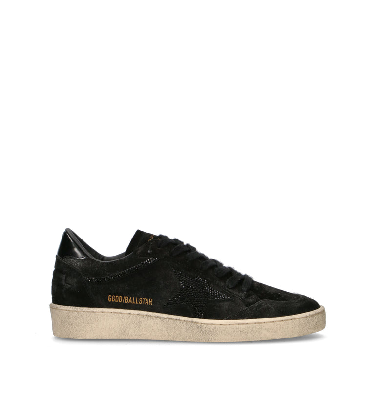 GOLDEN GOOSE BALL STAR Sneaker donna nera con swarovski