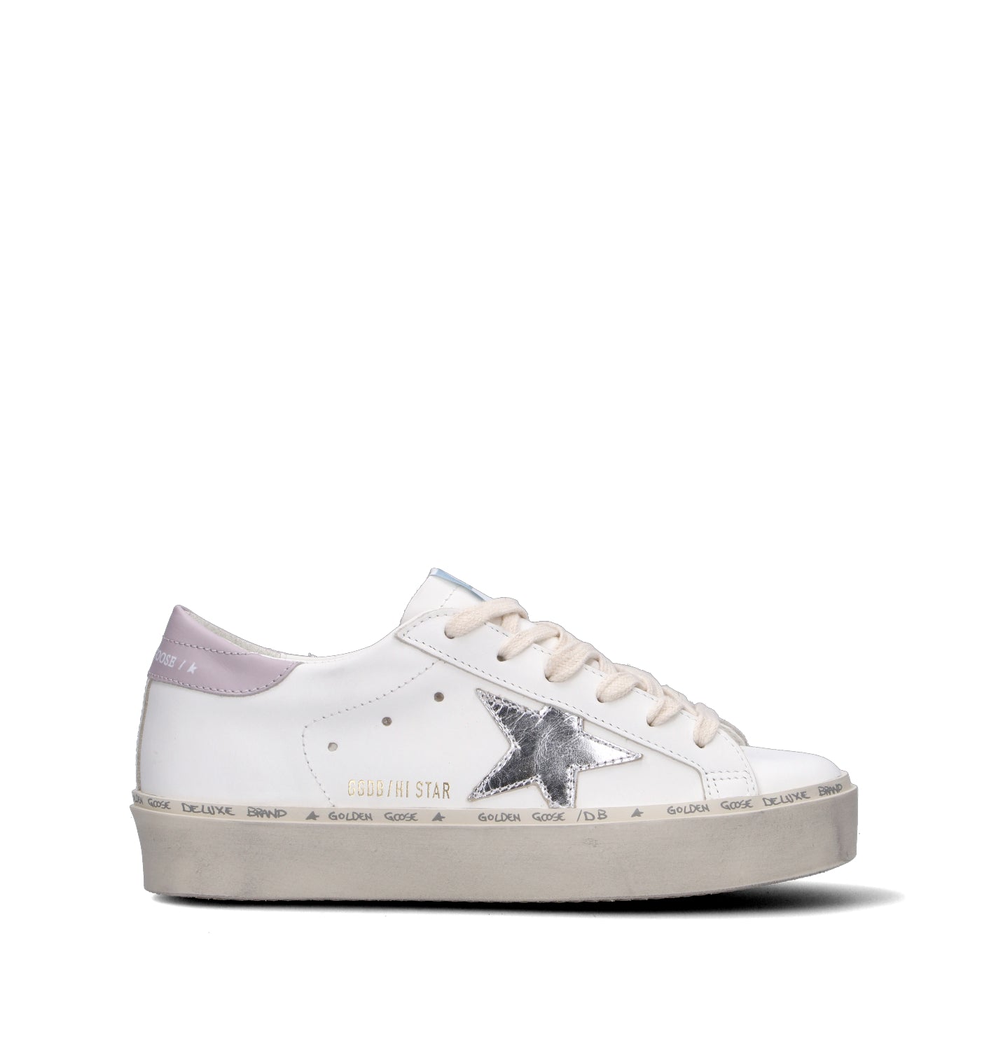 GOLDEN GOOSE HI-STAR CLASSIC WITH LIST Sneaker donna bianca in pelle