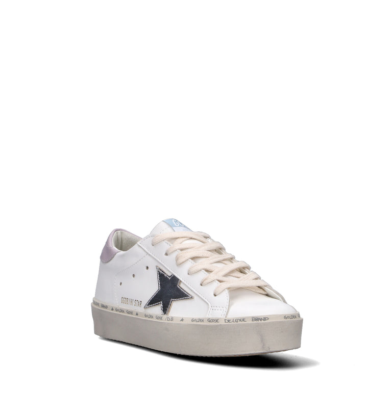 GOLDEN GOOSE HI-STAR CLASSIC WITH LIST Sneaker donna bianca in pelle