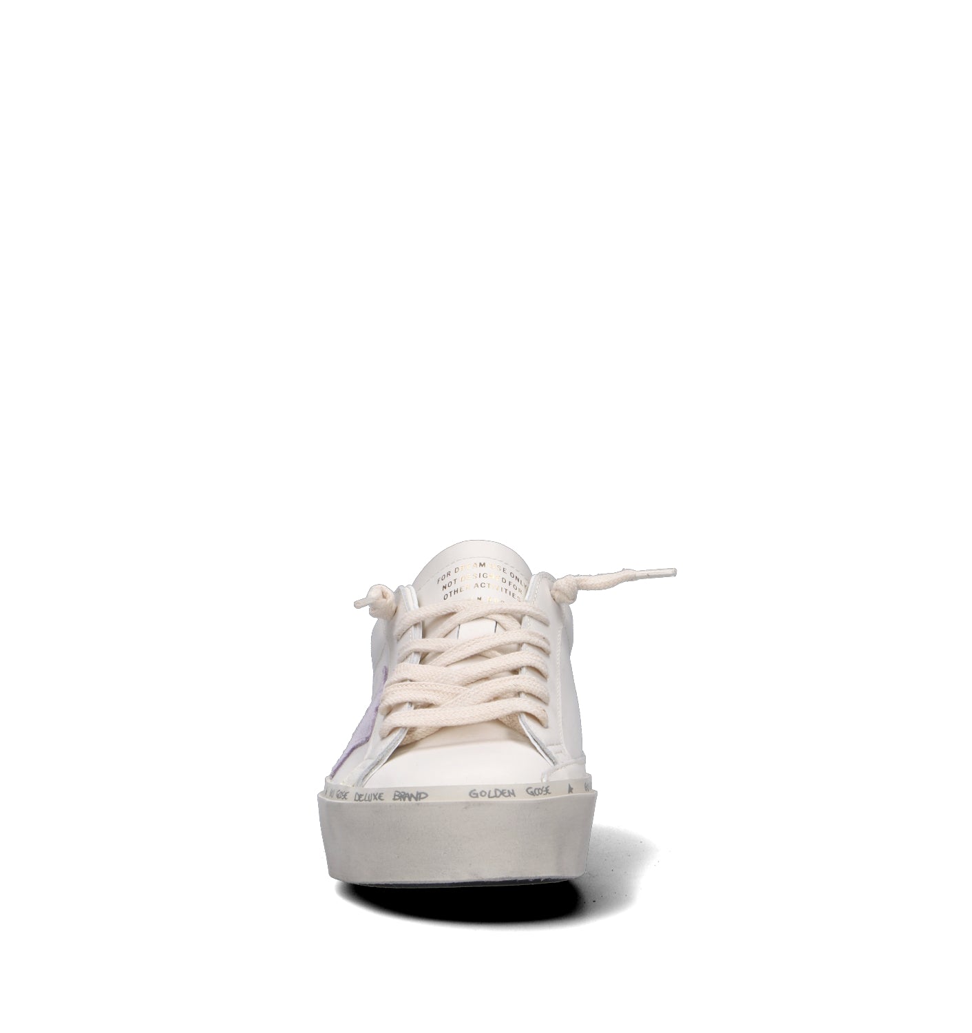 GOLDEN GOOSE HI STAR CLASSIC WITH LIST Sneaker donna bianca/lilla in pelle
