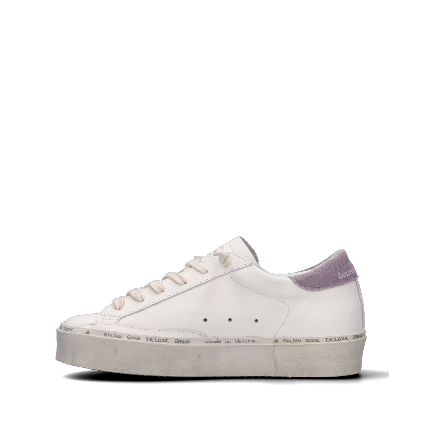 GOLDEN GOOSE HI STAR CLASSIC WITH LIST Sneaker donna bianca/lilla in pelle