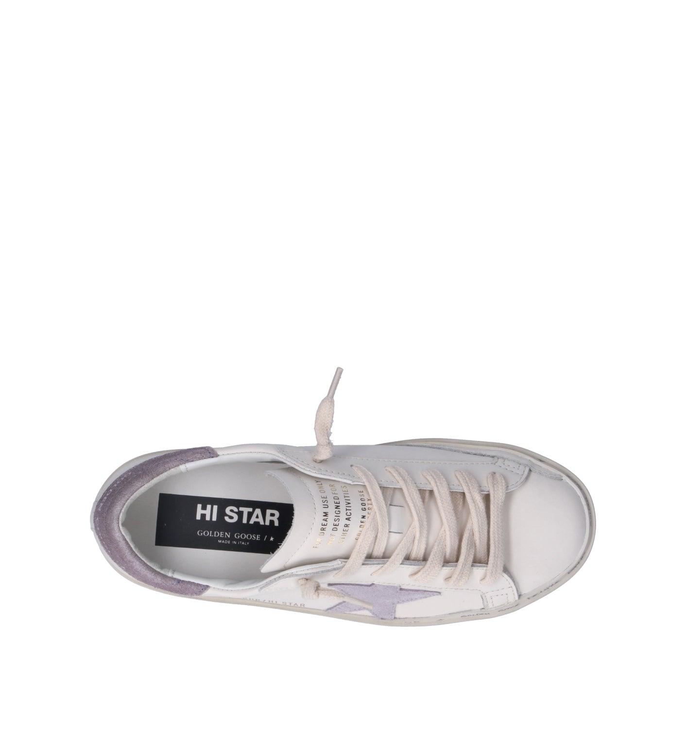 GOLDEN GOOSE HI STAR CLASSIC WITH LIST Sneaker donna bianca/lilla in pelle