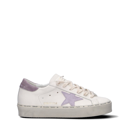 GOLDEN GOOSE HI STAR CLASSIC WITH LIST Sneaker donna bianca/lilla in pelle