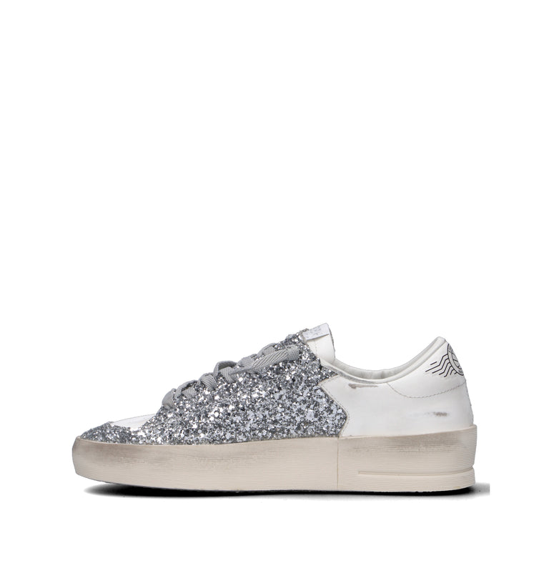 GOLDEN GOOSE STARDAN Sneaker donna bianca/argento in pelle