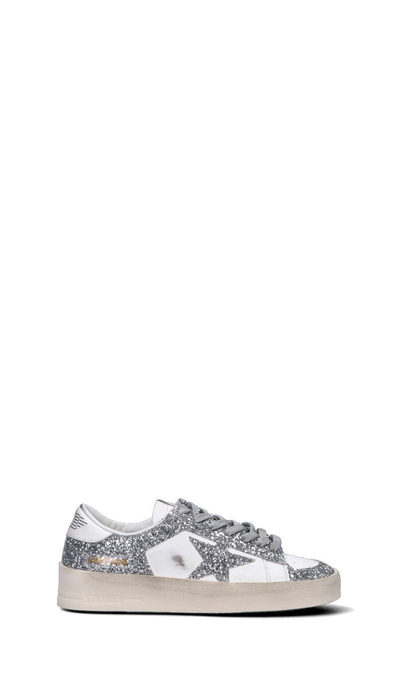 GOLDEN GOOSE STARDAN Sneaker donna bianca/argento in pelle