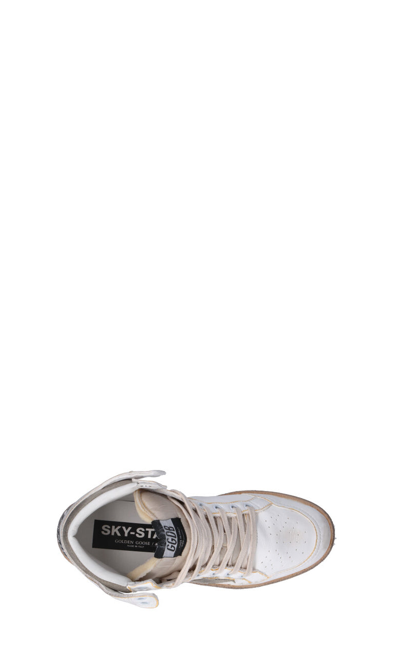 GOLDEN GOOSE SKY STAR Sneaker donna bianca/grigia in pelle