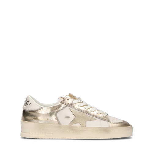 GOLDEN GOOSE STARDAN Sneaker donna platino/bianca in pelle