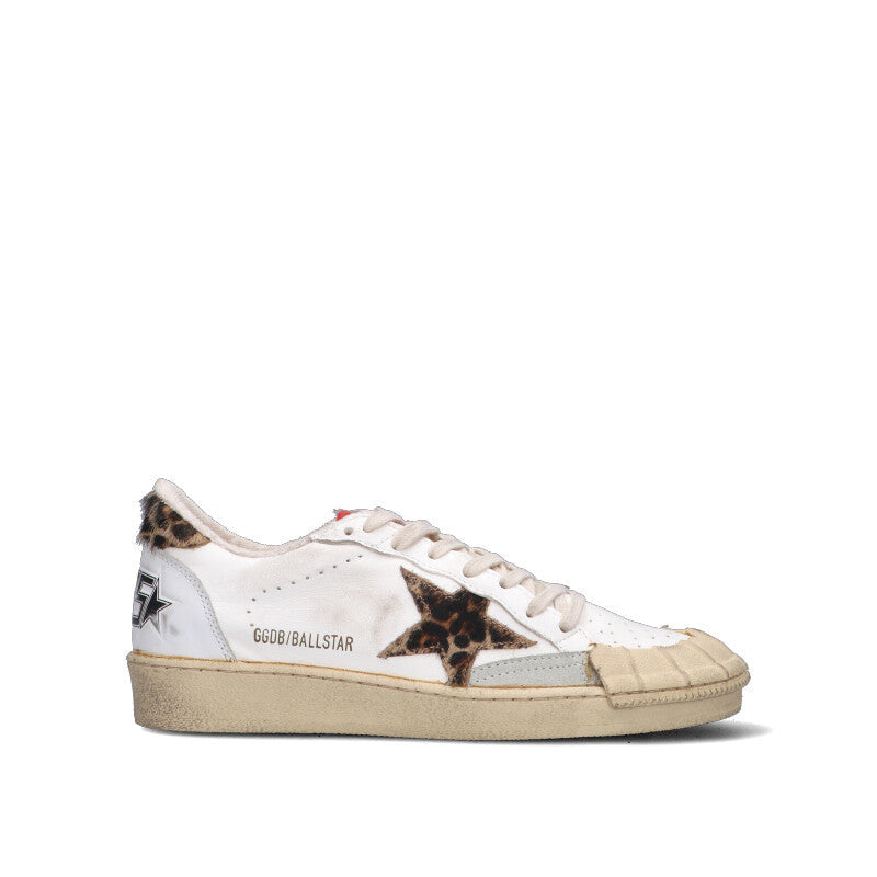 GOLDEN GOOSE - BALLSTAR TOPPA Sneaker donna bianca/maculata in pelle