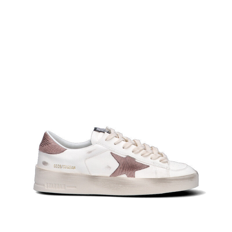 GOLDEN GOOSE - STARDAN Sneaker donna bianca/rosa in pelle
