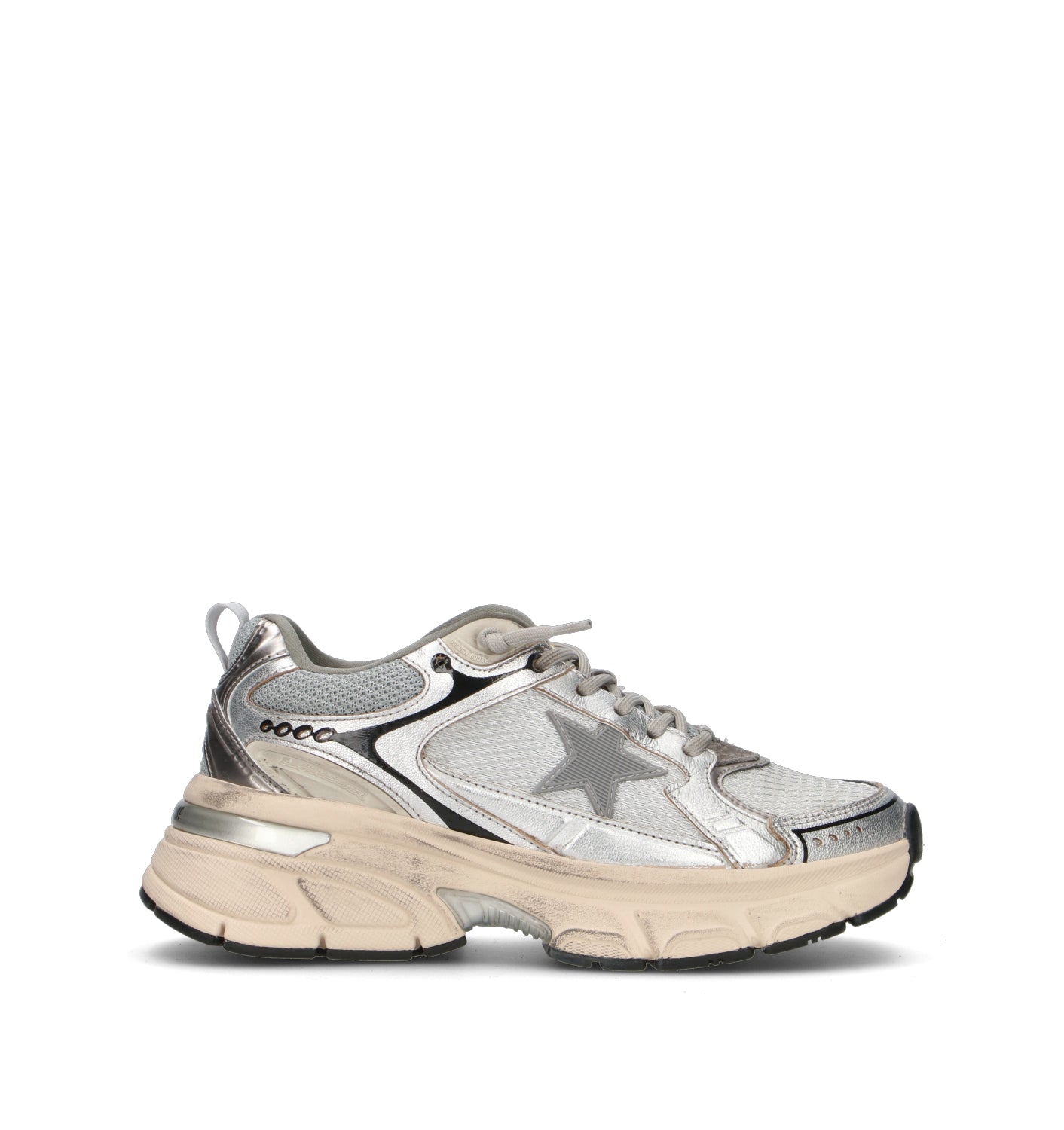 GOLDEN GOOSE LIGHTSTAR Sneaker donna grigia/argento
