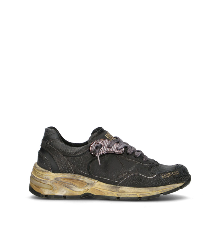 GOLDEN GOOSE RUNNING DAD NEW Sneaker donna nera in pelle