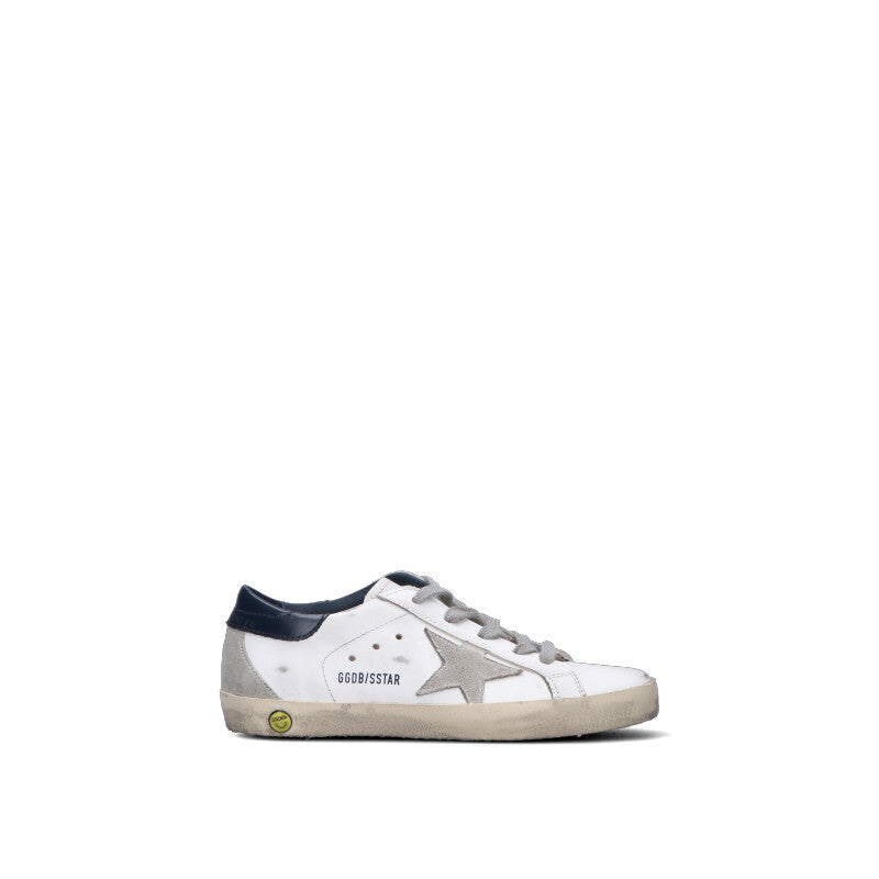GOLDEN GOOSE Sneaker ragazzo bianca/blu in pelle