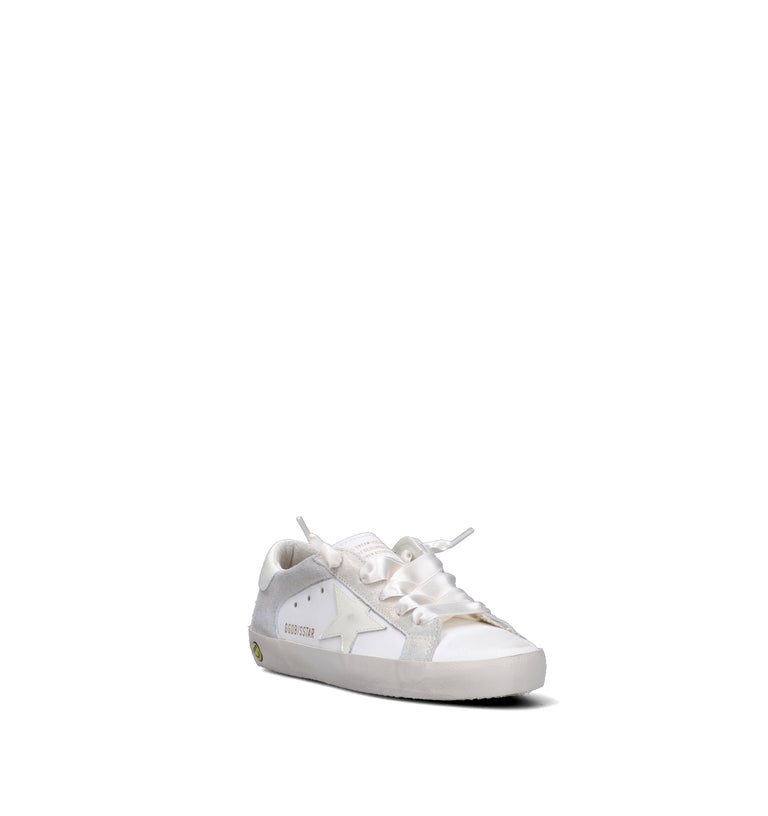 GOLDEN GOOSE SUPER STAR DOUBLE QUARTER WITRH LIST Sneaker bimba bianca in pelle