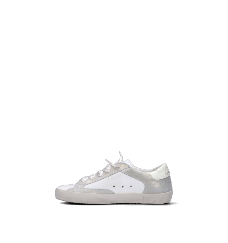 GOLDEN GOOSE SUPER STAR DOUBLE QUARTER WITRH LIST Sneaker bimba bianca in pelle