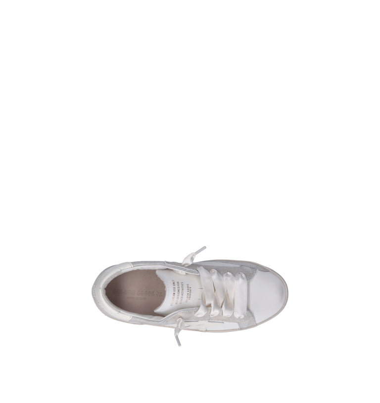 GOLDEN GOOSE SUPER STAR DOUBLE QUARTER WITRH LIST Sneaker bimba bianca in pelle