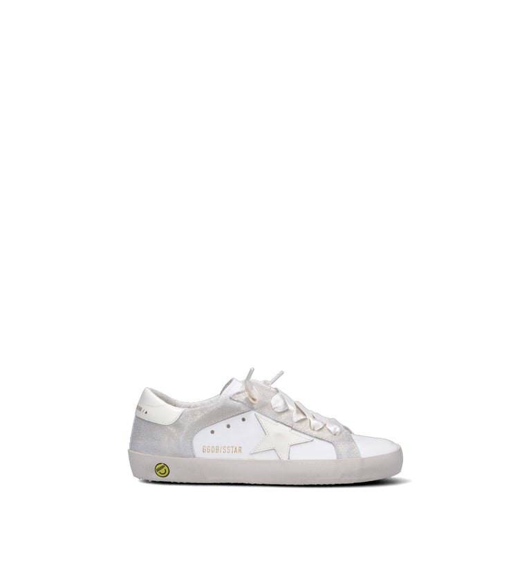 GOLDEN GOOSE SUPER STAR DOUBLE QUARTER WITRH LIST Sneaker bimba bianca in pelle