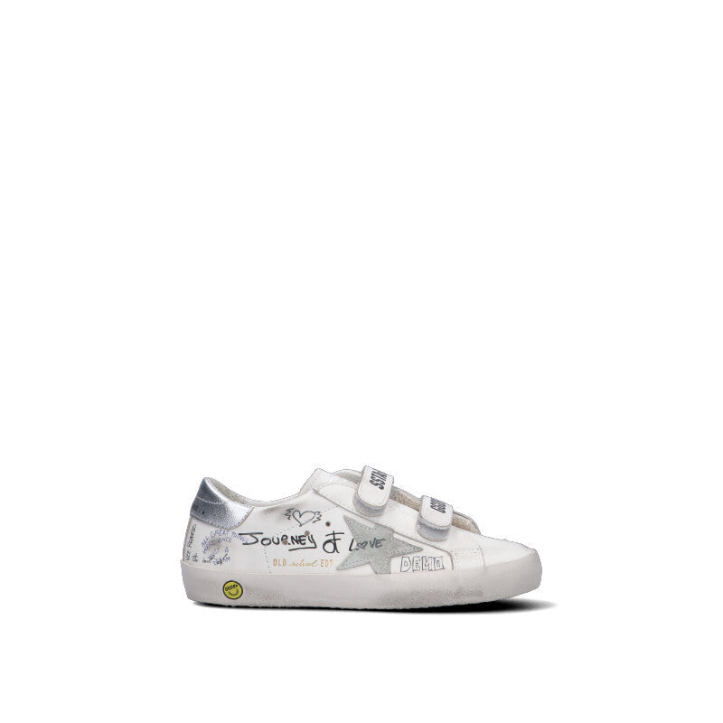 GOLDEN GOOSE OLD SCHOOL Sneaker bimba bianca in pelle