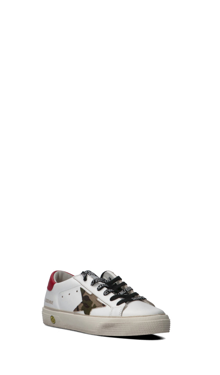 GOLDEN GOOSE Sneaker bimbo bianca/rossa/verde in pelle