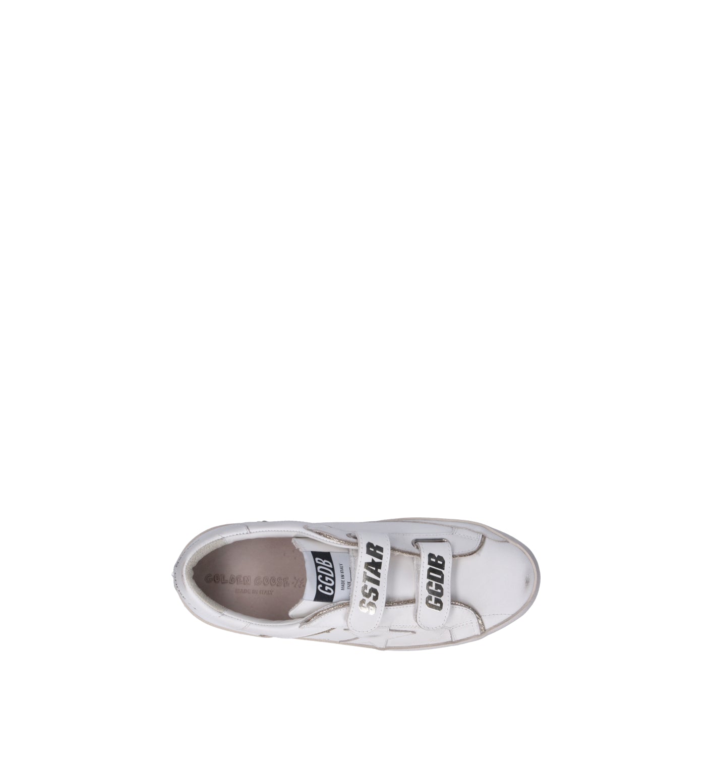 GOLDEN GOOSE OLD SCHOOL DOUBLE QUARTER WITH LIST Sneaker bimbi bianca in pelle