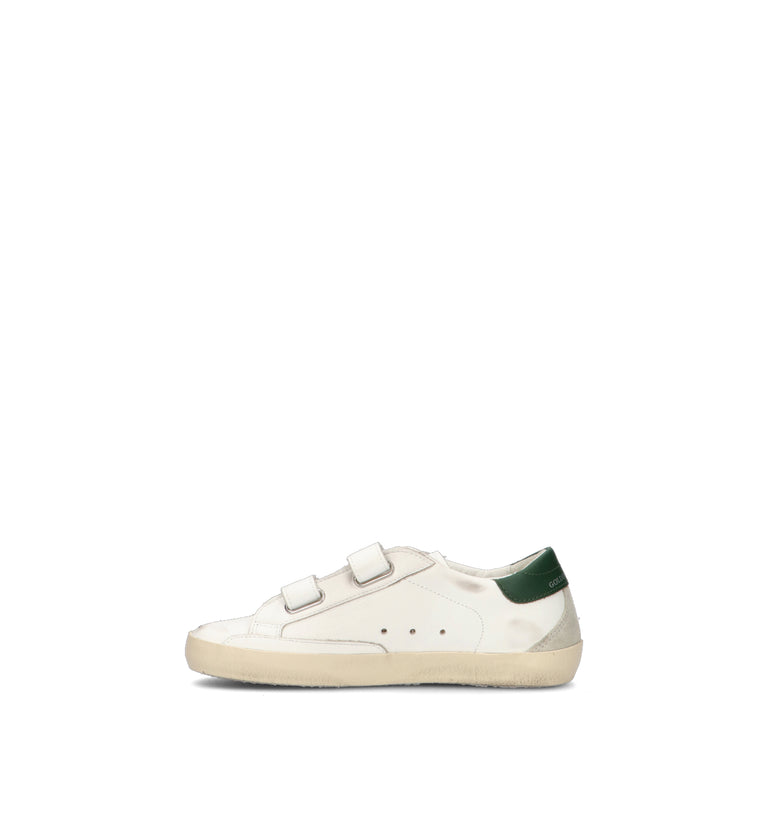 GOLDEN GOOSE OLD SCHOOL CLASSIC WITH SPUR Sneaker bimbo bianca in pelle