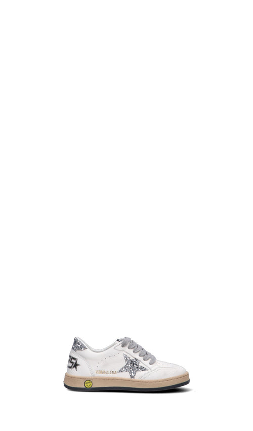 GOLDEN GOOSE BALL STAR NEW Sneaker bimba bianca/argento in pelle