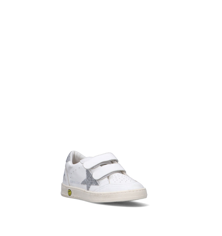 GOLDEN GOOSE BALL STAR STRAP Sneaker bimba bianca/argento