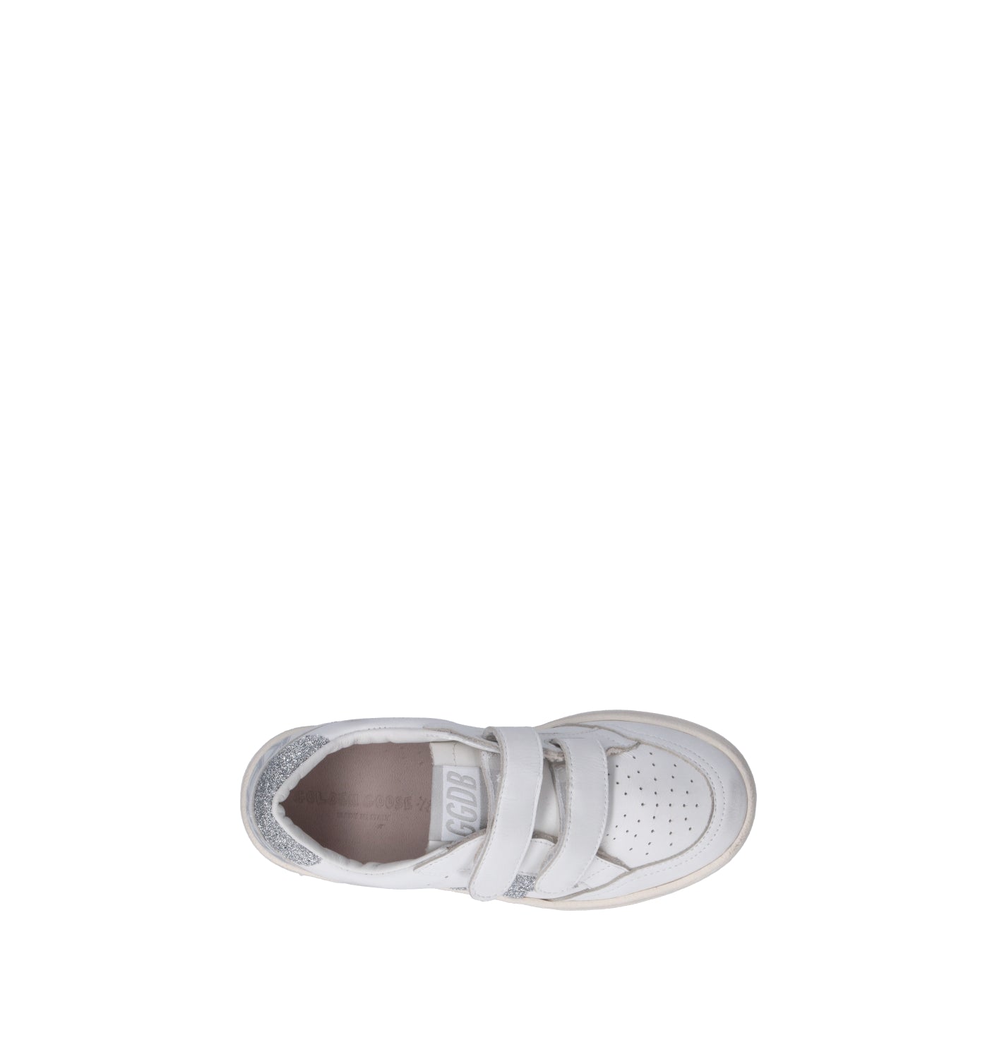 GOLDEN GOOSE BALL STAR STRAP Sneaker bimba bianca/argento