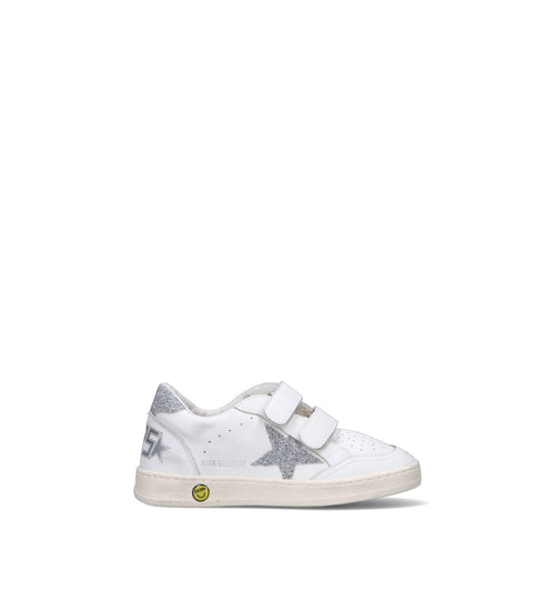 GOLDEN GOOSE BALL STAR STRAP Sneaker bimba bianca/argento
