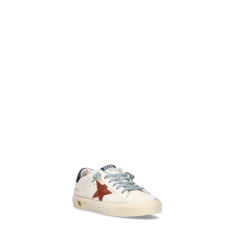 GOLDEN GOOSE MAY FOLDED LINING ALL AROUND Sneaker bimbo bianca in pelle