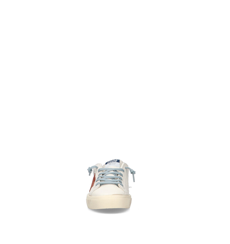 GOLDEN GOOSE MAY FOLDED LINING ALL AROUND Sneaker bimbo bianca in pelle