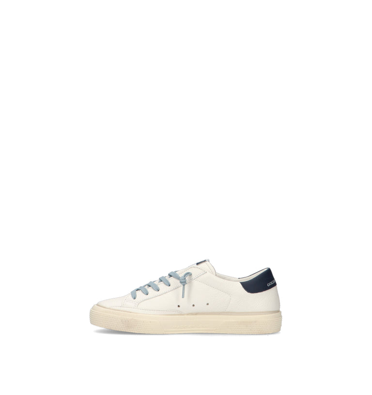 GOLDEN GOOSE MAY FOLDED LINING ALL AROUND Sneaker bimbo bianca in pelle