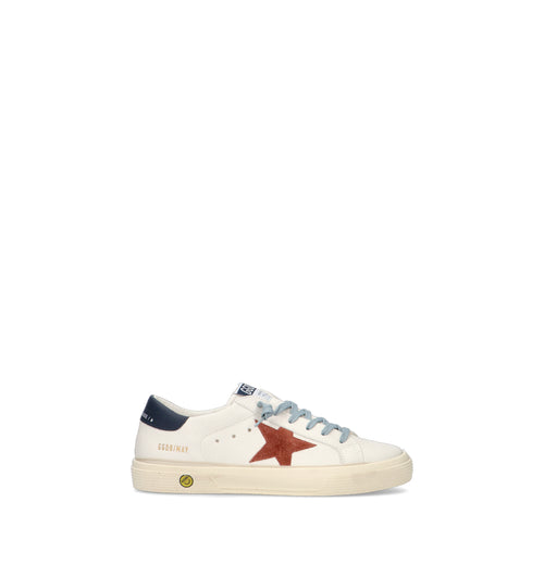 GOLDEN GOOSE MAY FOLDED LINING ALL AROUND Sneaker bimbo bianca in pelle