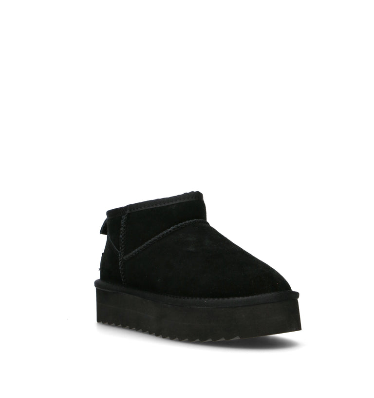 COLORS OF CALIFORNIA Stivaletto pelo donna nero in suede