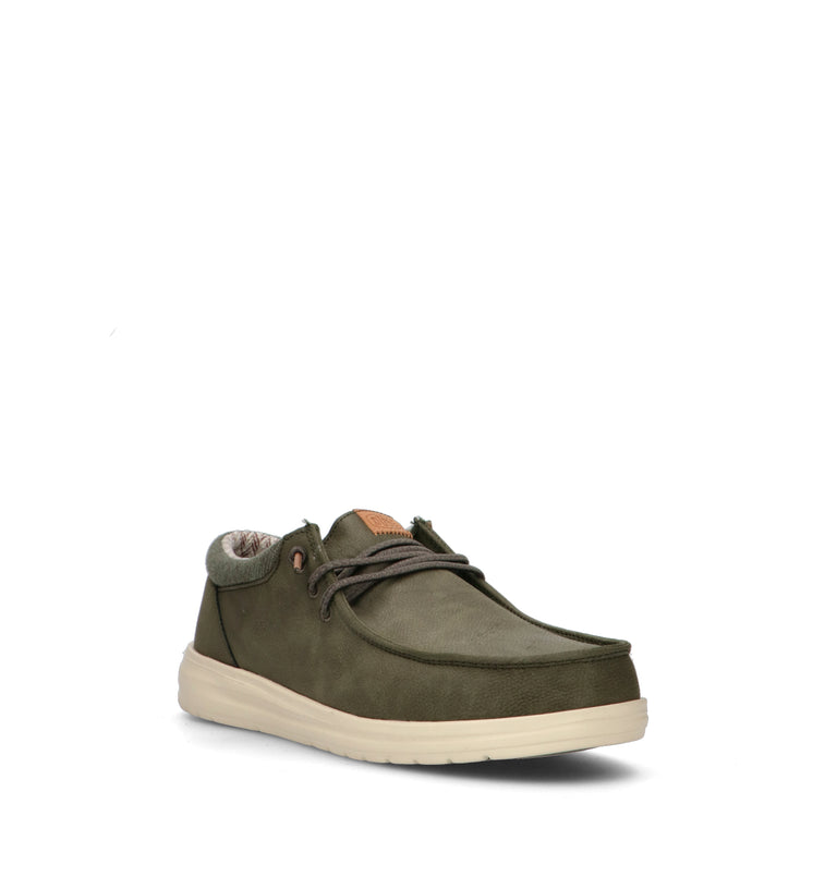 HEY DUDE Mocassino uomo verde in nabuk