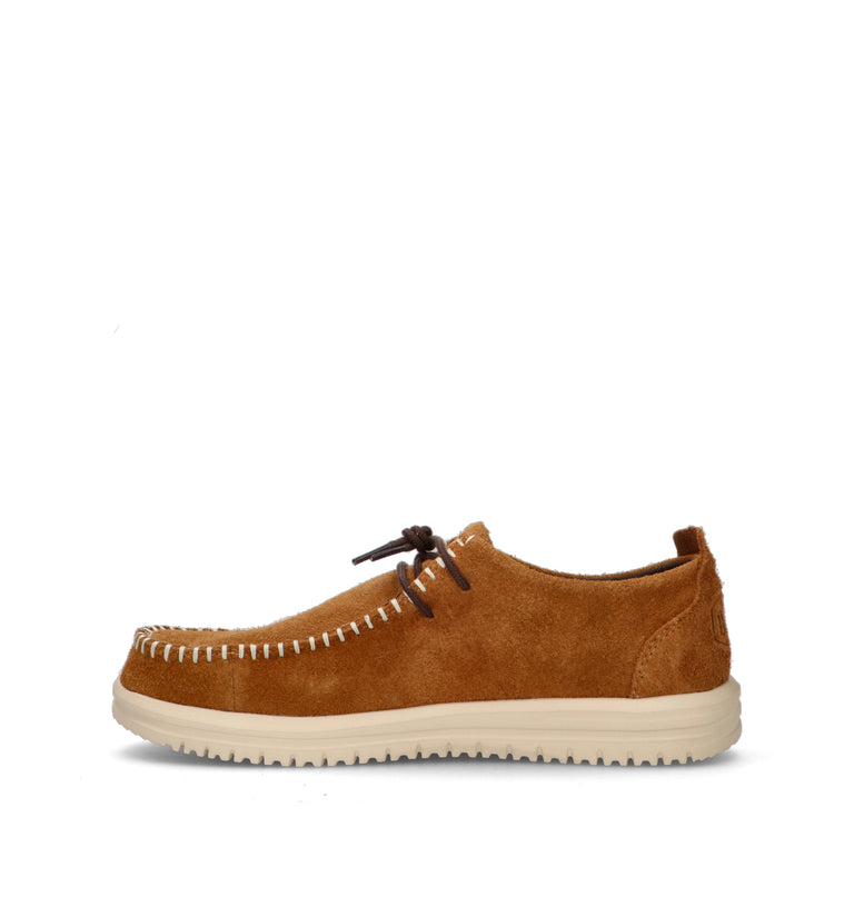HEY DUDE Mocassino uomo marrone in suede